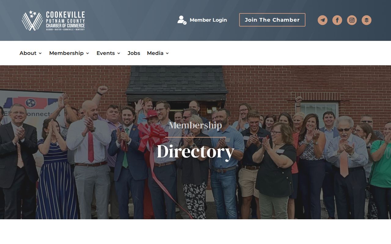 Cookeville neighbors source showing the public Chamber civic directory search