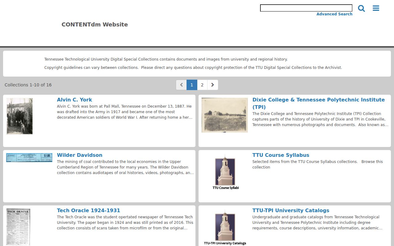 Cookeville city directory companion sources in Tennessee Tech Digital Collections